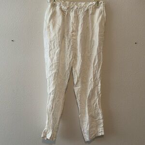 Harper Linen Trousers | White